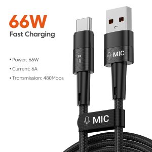 Type C 66 Watt 6 Amp Charging Data Cables
